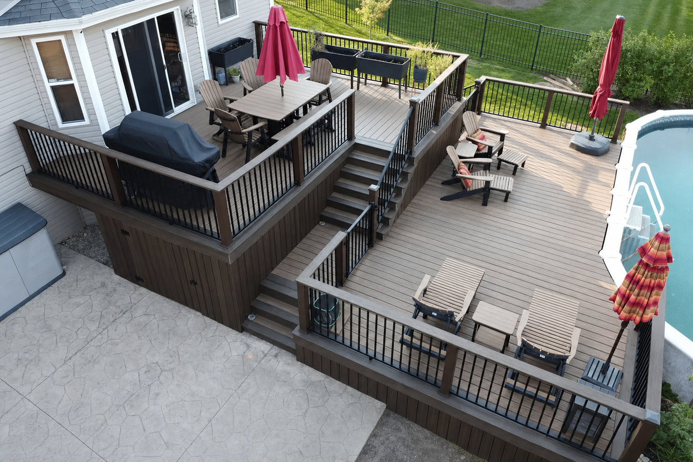 Custom deck built by Advanced Austin Decks & Fences in Austin, MN
